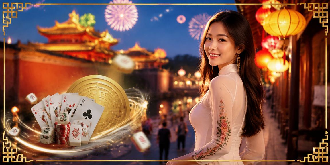 Trò chơi bài tại chợ đêm Huế với không khí nhộn nhịp